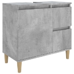 Armadietto da Bagno Grigio Cemento 65x33x60cm Legno Multistrato