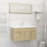 Set Mobili da Bagno 2 pz Rovere Sonoma in Legno Multistrato