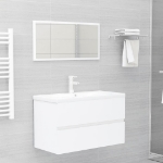 Set Mobili da Bagno 2 pz Bianco in Legno Multistrato