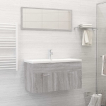 Set Mobili da Bagno 2 pz Grigio Sonoma in Legno Multistrato