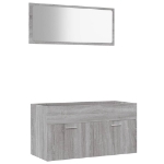 Set Mobili da Bagno 2 pz Grigio Sonoma in Legno Multistrato