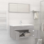 Set Mobili da Bagno 2 pz Grigio Sonoma in Legno Multistrato