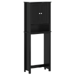 Portaoggetti Sopra WC BERG Nero 60x27x164,5 cm Legno Massello