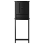 Portaoggetti Sopra WC BERG Nero 60x27x164,5 cm Legno Massello