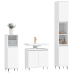 Set di Mobili da Bagno 3 pz Bianco in Legno Multistrato