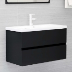 Mobile Lavabo Nero 80x38,5x45 cm in Legno Multistrato