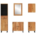 Set Mobili da Bagno 5pz in Legno Massello di Acacia