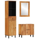 Set Mobili da Bagno 3pz in Legno Massello di Acacia