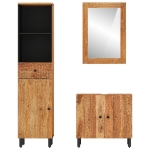 Set Mobili da Bagno 3pz in Legno Massello di Acacia