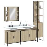 Set Mobili da Bagno 4 pz Rovere Sonoma in Legno Multistrato