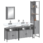 Set Mobili da Bagno 4 pz Grigio Sonoma in Legno Multistrato