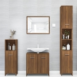 Armadietto Bagno Rovere Marrone 30x30x183,5cm Legno Multistrato