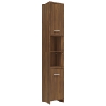 Armadietto Bagno Rovere Marrone 30x30x183,5cm Legno Multistrato