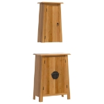 Set Mobili da Bagno 2 pz in Legno Massello di Pino