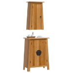 Set Mobili da Bagno 2 pz in Legno Massello di Pino