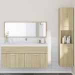 Set Mobili da Bagno 3 pz Rovere Sonoma in Legno Multistrato