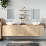 Set Mobili da Bagno 6 pz Rovere in Legno Multistrato