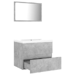 Set Mobili da Bagno Grigio Cemento in Legno Multistrato