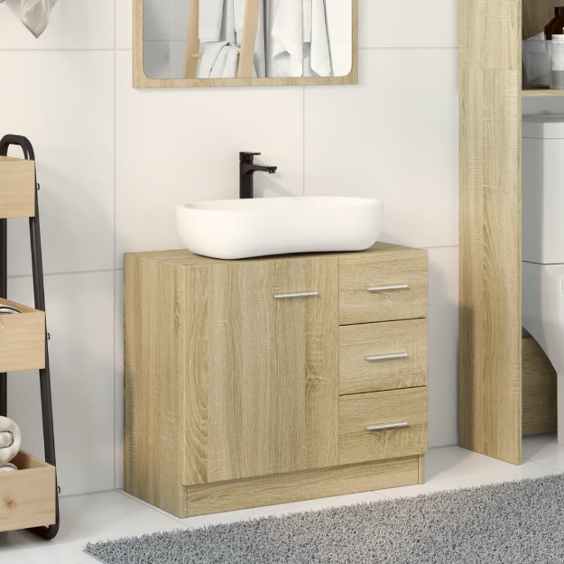 Mobile Sottolavabo Rovere Sonoma 63x30x54 cm Legno Multistrato