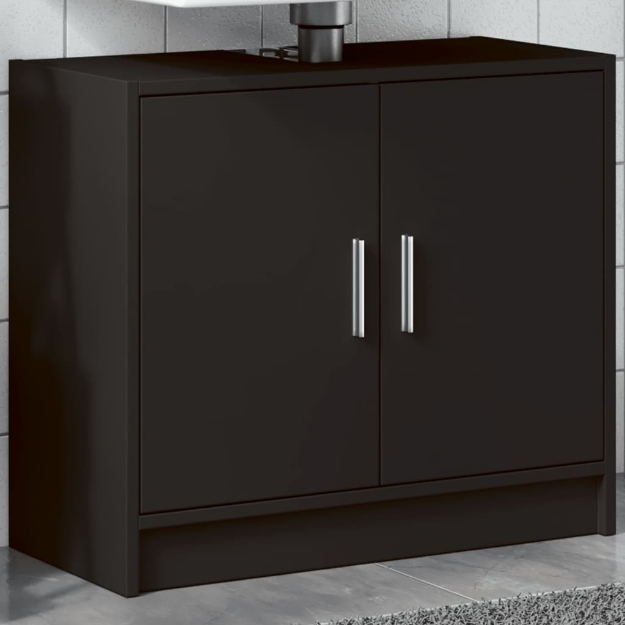 Mobile Lavabo Nero 63x29x55 cm in Truciolato