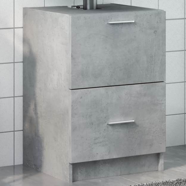 Mobile Lavabo Grigio Cemento 80x33x60 cm in Legno Multistrato