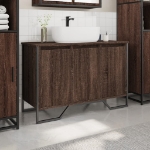 Mobile Lavabo Bagno Rovere Marrone 91x35x60cm in Truciolato