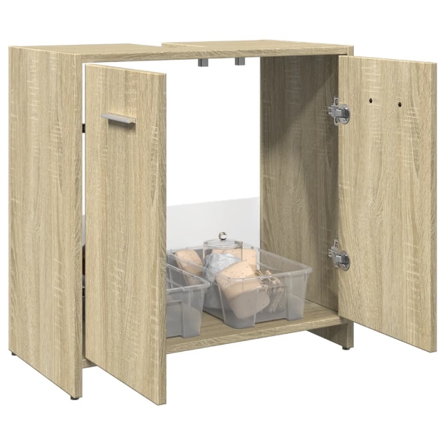 Mobile Lavabo Bagno Rovere Sonoma 60x33x60 cm Legno Multistrato