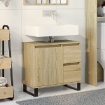 Armadietto da Bagno Rovere Sonoma 65x33x60 cm Legno Multistrato