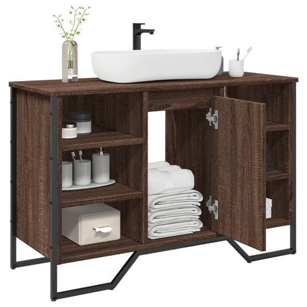 Mobile Lavabo Bagno Rovere Marrone 91x35x60cm in Truciolato