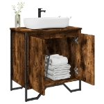 Mobile Lavabo Bagno Rovere Fumo 60x35x60 cm Legno Multistrato