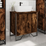 Mobile Lavabo Bagno Rovere Fumo 60x35x60 cm Legno Multistrato