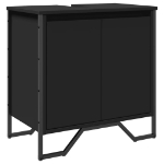 Mobile Lavabo Bagno Nero 60x35x60 cm in Truciolato