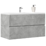 Mobile Pensile da Bagno Grigio Cemento 80x38,5x45 cm Truciolato