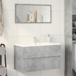 Mobile Pensile da Bagno Grigio Cemento 80x38,5x45 cm Truciolato