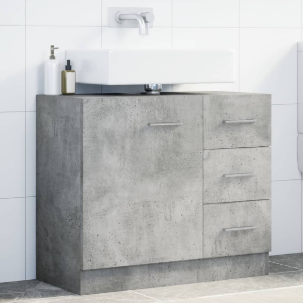 Mobile Sottolavabo Grigio Cemento 63x30x54 cm Legno Multistrato