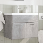 Mobile da Bagno con Lavabo Integrato Grigio Cemento