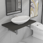 Set Mobili da Bagno 2 pz Ceramica Grigio