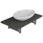 Set Mobili da Bagno 2 pz Ceramica Grigio