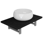 Set Mobili da Bagno 2 pz Ceramica Nero