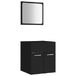 Set Mobili da Bagno 2 pz Nero in Legno Multistrato