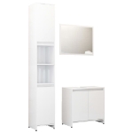 Set Mobili da Bagno 3 pz Bianco Lucido in Truciolato