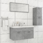 Set Mobili da Bagno Grigio Cemento in Truciolato