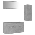 Set Mobili da Bagno Grigio Cemento in Truciolato