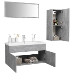 Set Mobili da Bagno Grigio Cemento in Truciolato