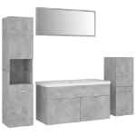 Set Mobili da Bagno Grigio Cemento in Legno Multistrato