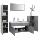 Set Mobili da Bagno Grigio Cemento in Legno Multistrato