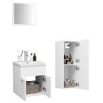 Set Mobili da Bagno Bianco in Legno Multistrato