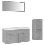 Set Mobili da Bagno Grigio Cemento in Truciolato