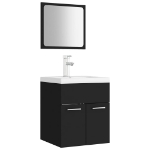 Set Mobili da Bagno Nero in Legno Multistrato