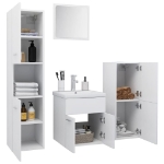 Set Mobili da Bagno Bianco in Legno Multistrato